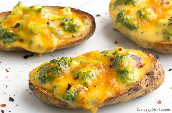 Broccoli Cheese Potato Skins Recipe