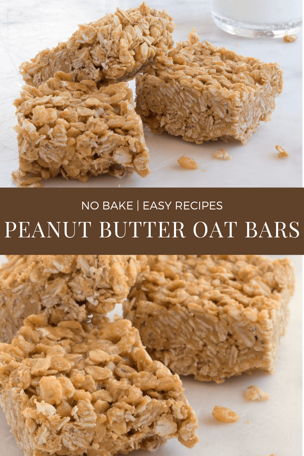 No Bake Peanut Butter Oat Bars Recipe