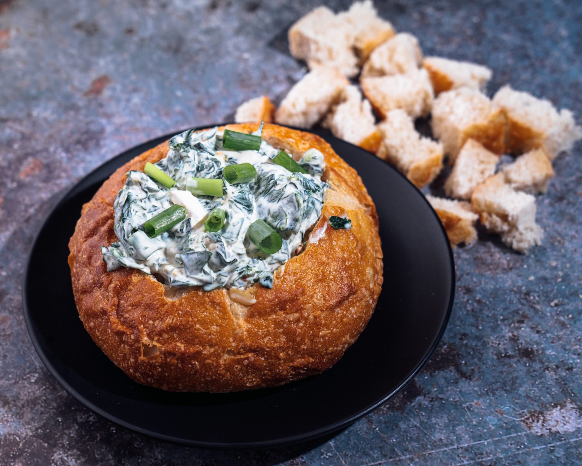 Classic Old School Spinach Dip in a Bread Bowl – Everyday Dishes