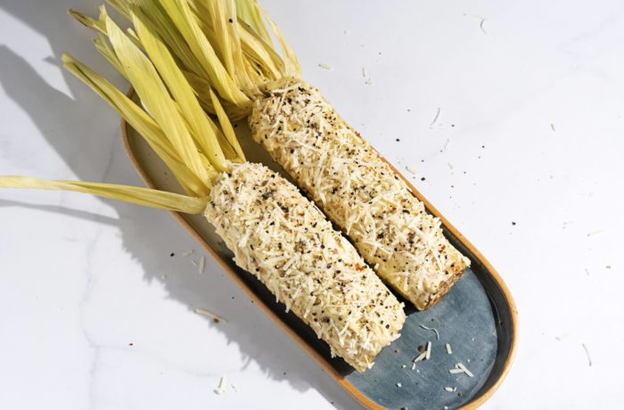 Cacio e Peppe Corn on the Cob served up as a delicious side dish