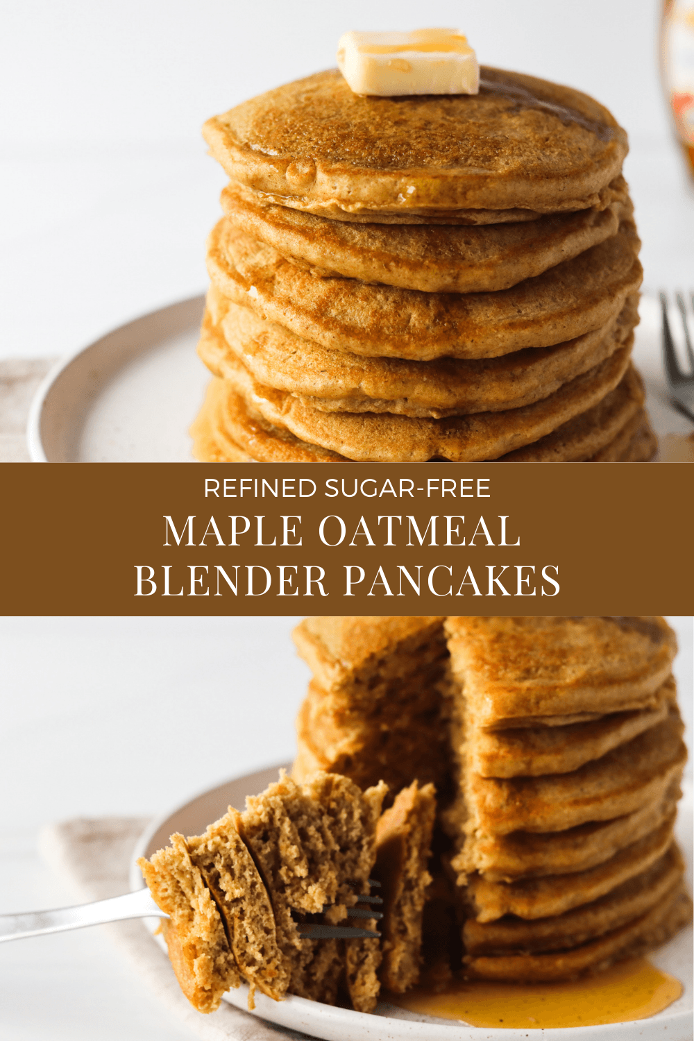 Refined Sugar Free Maple Oatmeal Blender Pancakes recipe