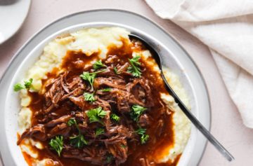 Whole 30 Braised Short Ribs with Cauliflower-Potato Mash