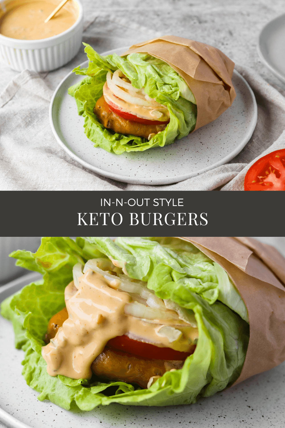 In and out style keto burgers