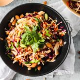 A bowl of Asian crunch salad, a paleo recipe