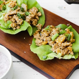 Two homemade PF Chang's lettuce wraps.