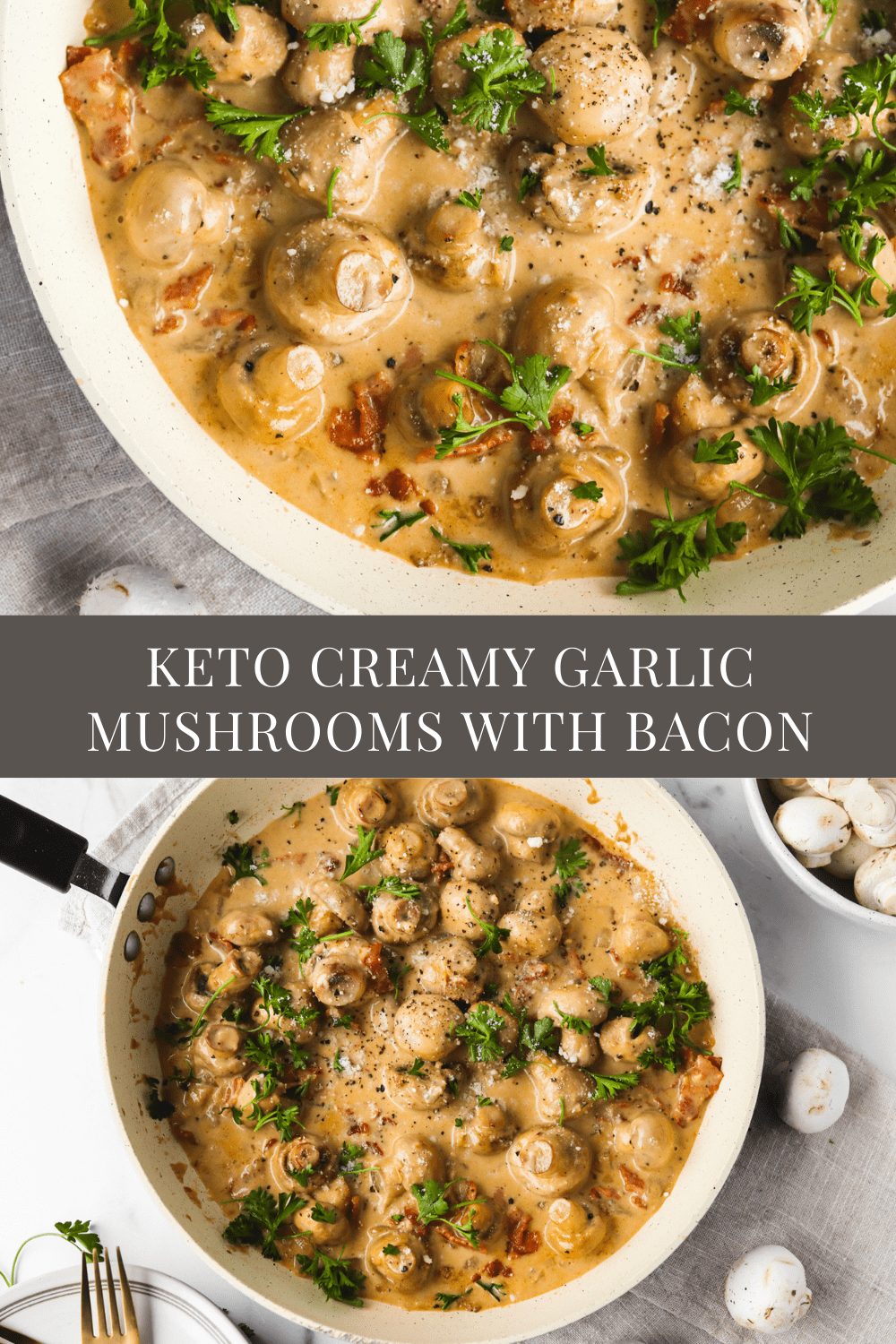 Creamy Garlic Mushrooms with Bacon Recipe