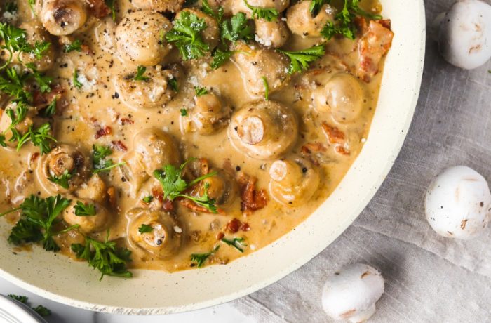 creamy garlic mushrooms recipe healthy side dishes