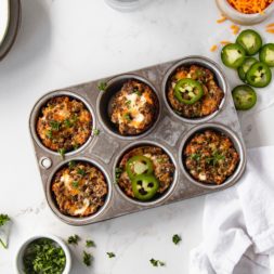 A fresh batch of high-protein cheeseburger bites, a great snack for weight loss.