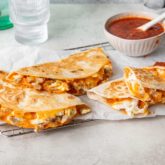 Delicious, high protein breakfast quesadillas, ready to serve