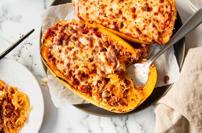 A million-dollar spaghetti squash pasta. A macro friendly dinner.