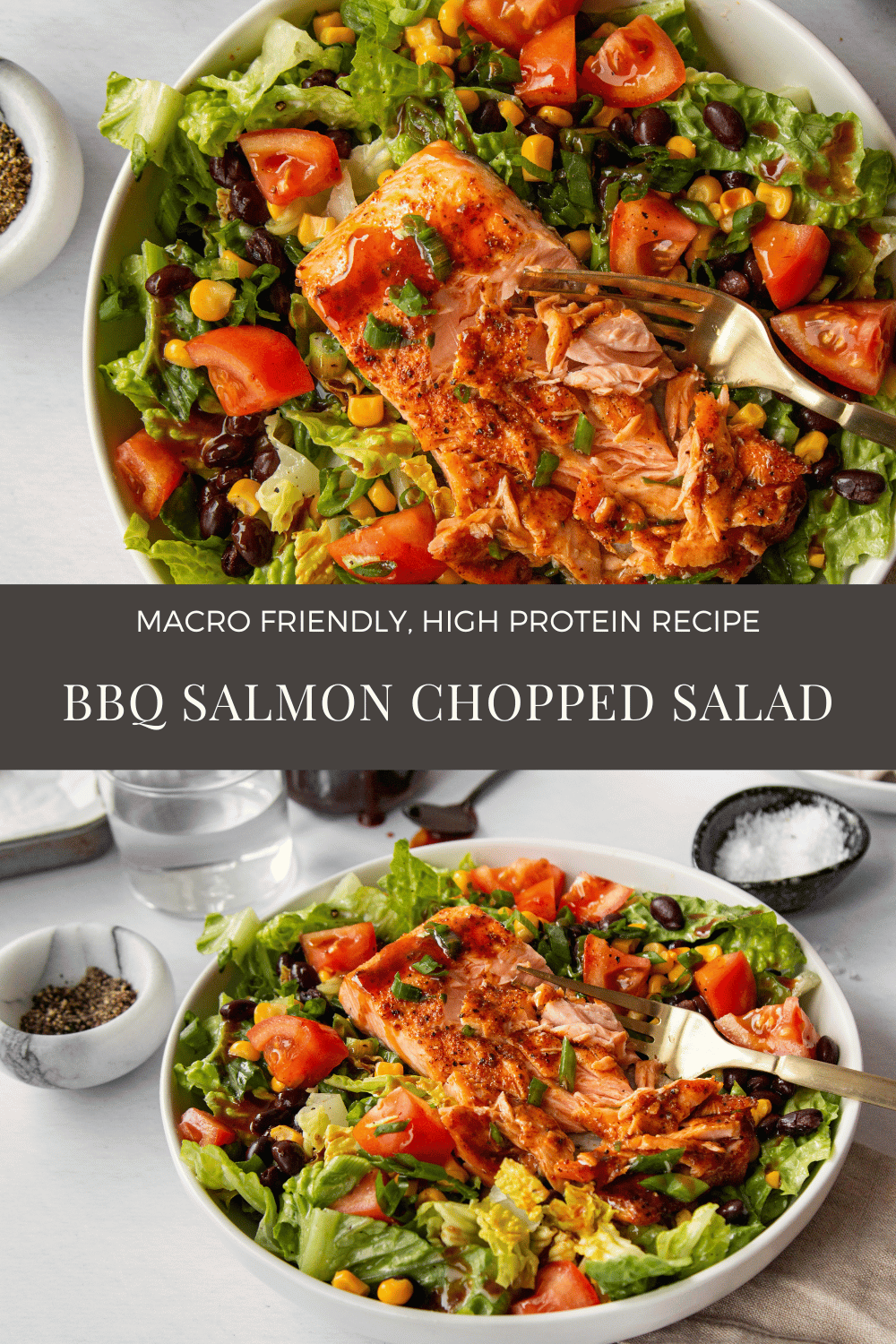 BBQ Salmon Chopped Salad High Protein Recipe