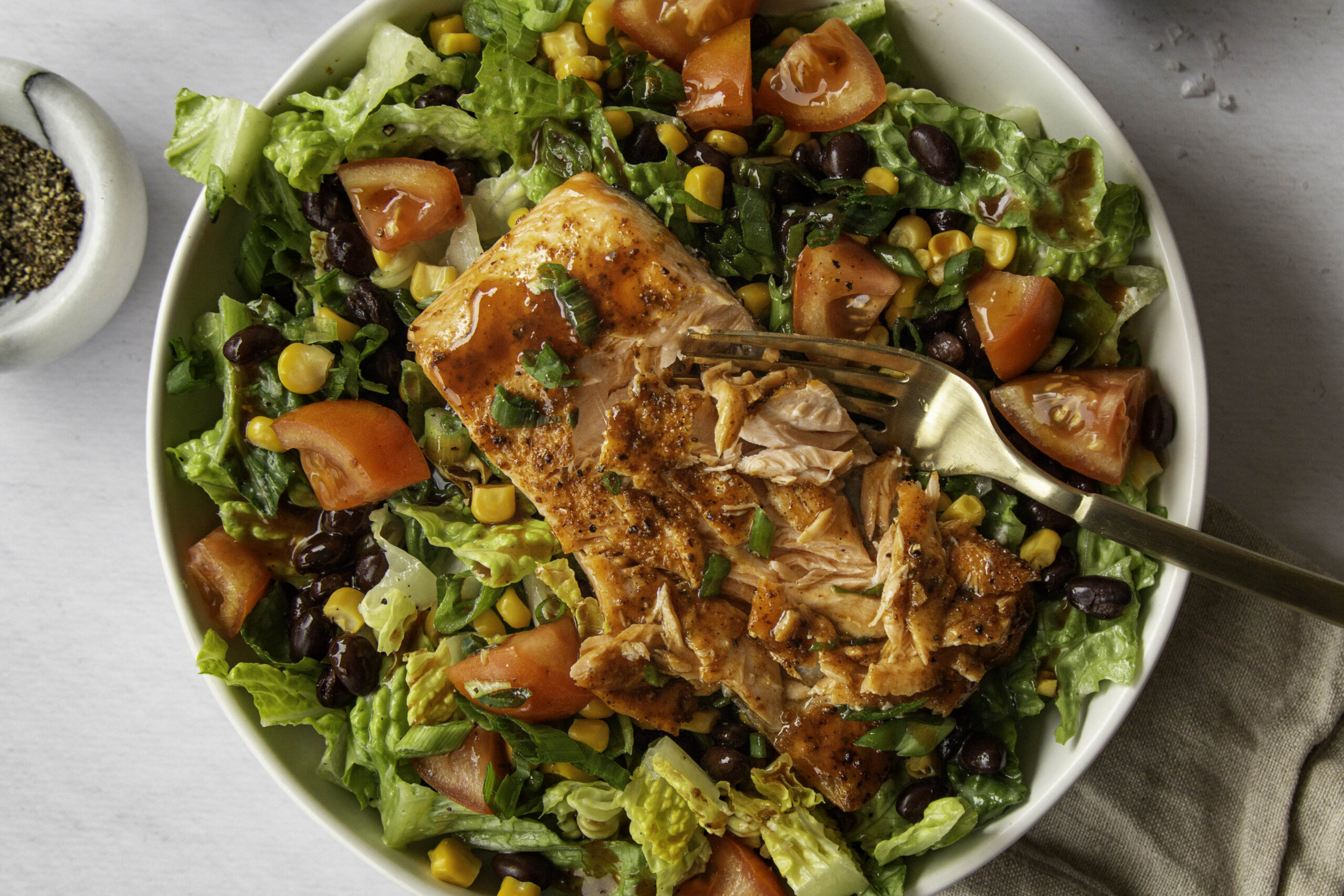 BBQ Salmon Chopped Salad recipe
