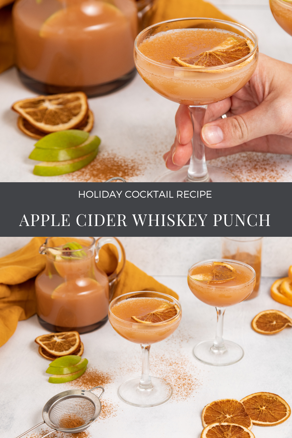 Holiday Whiskey Cocktail Recipe apple cider whiskey punch