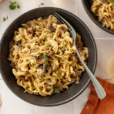 high-protein-pasta-recipes-Beef-Stroganoff