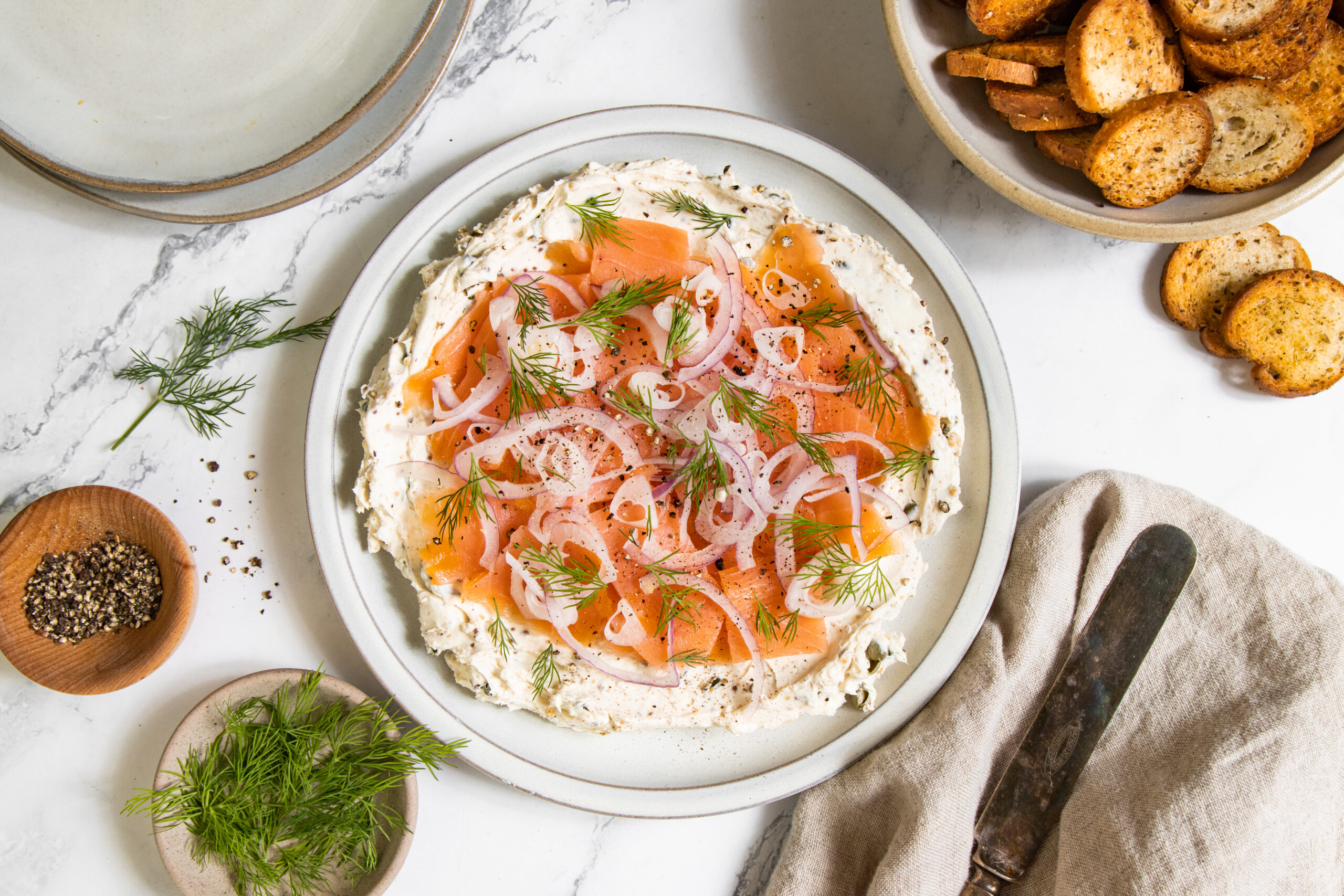 cream cheese and lox brunch dip