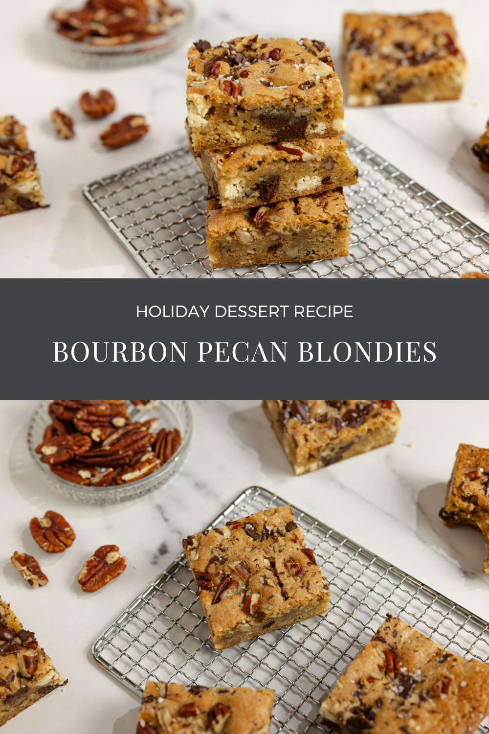 Bourbon Pecan Blondies 