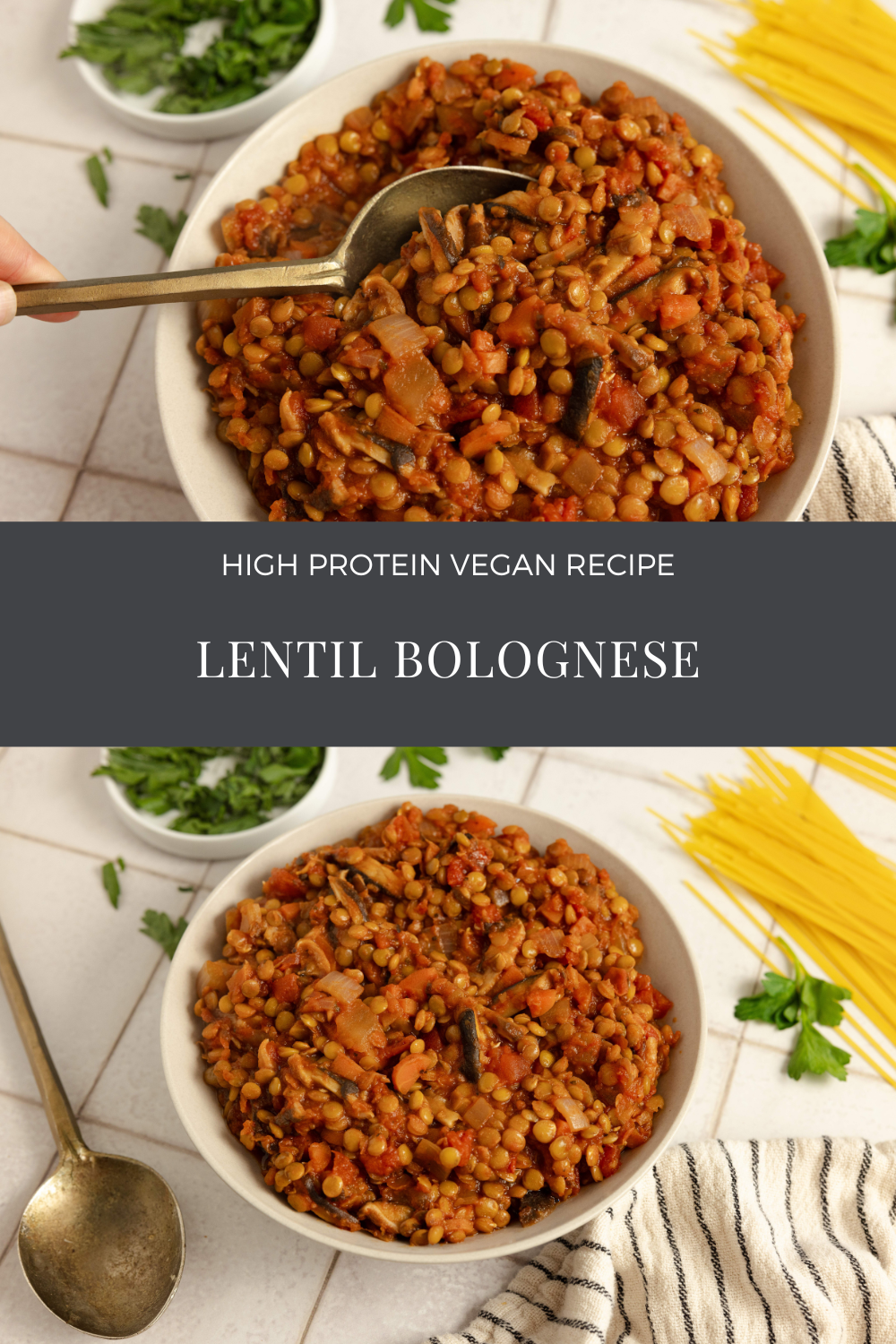 Lentil Bolognese vegan