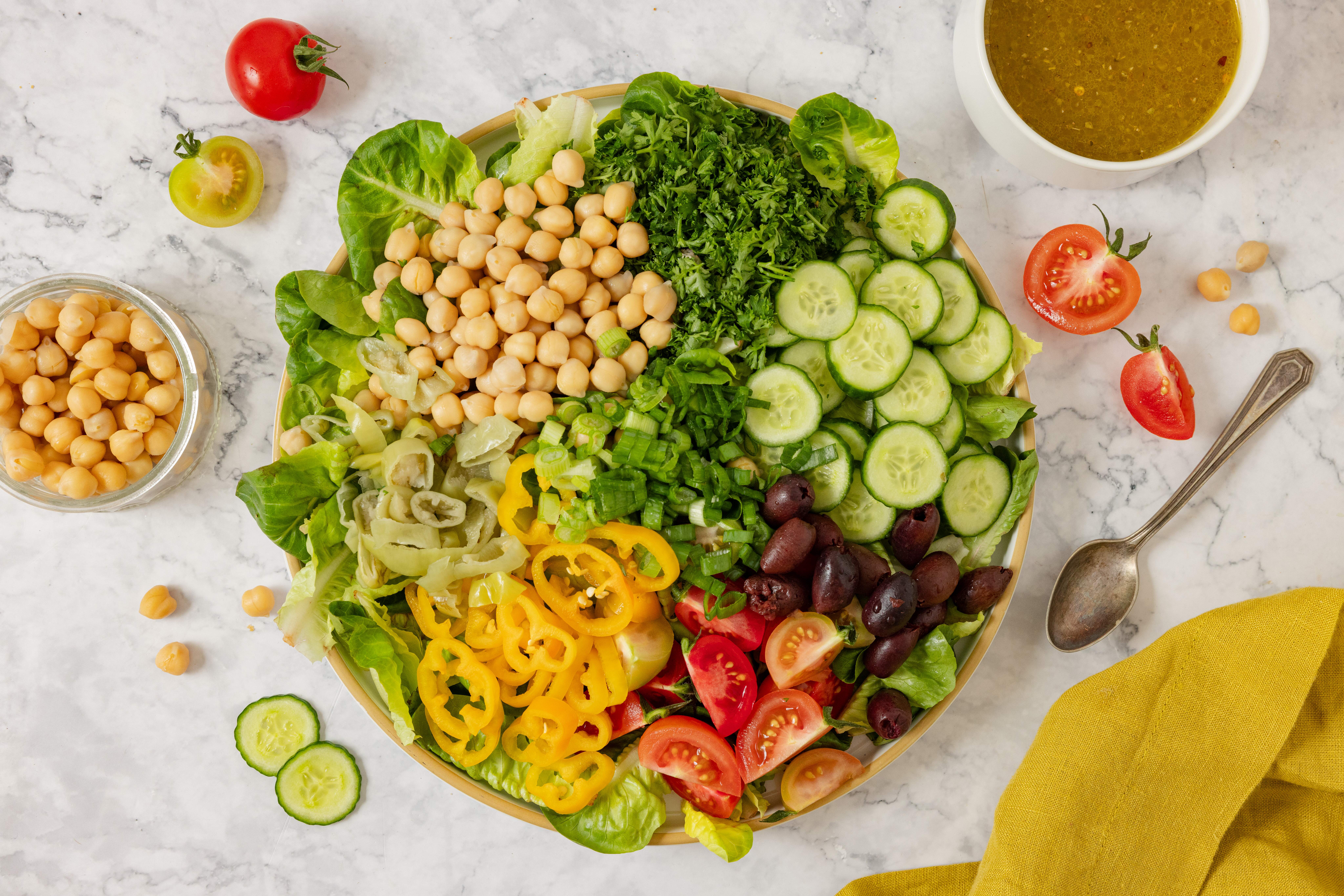 Mediterranean Salad ingredients