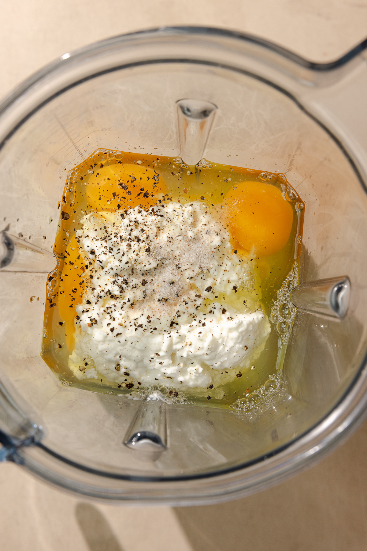 eggs and cottage cheese in blender