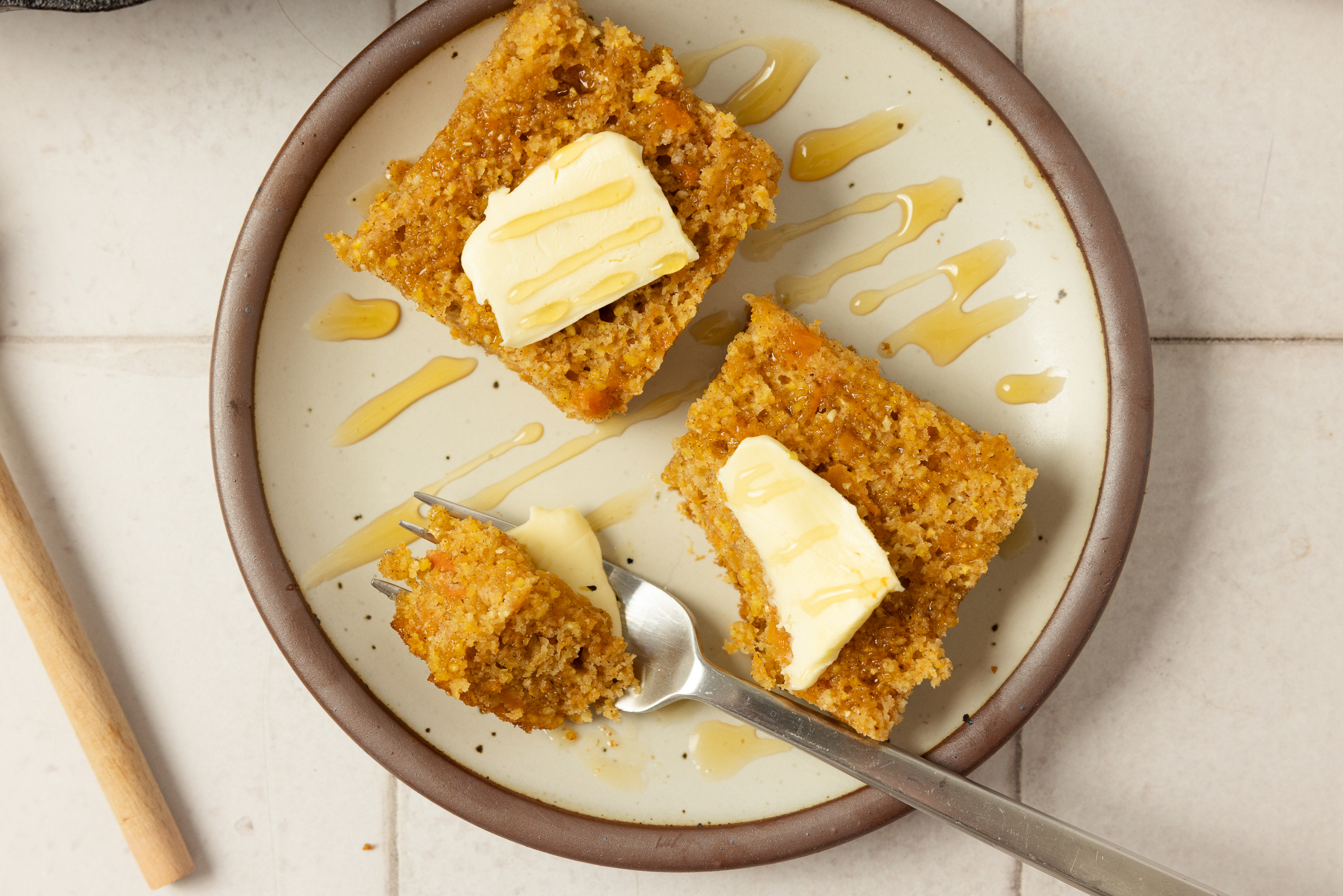 cornbread with butter