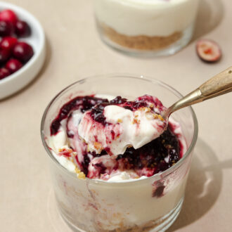 no bake cranberry cheesecake cups