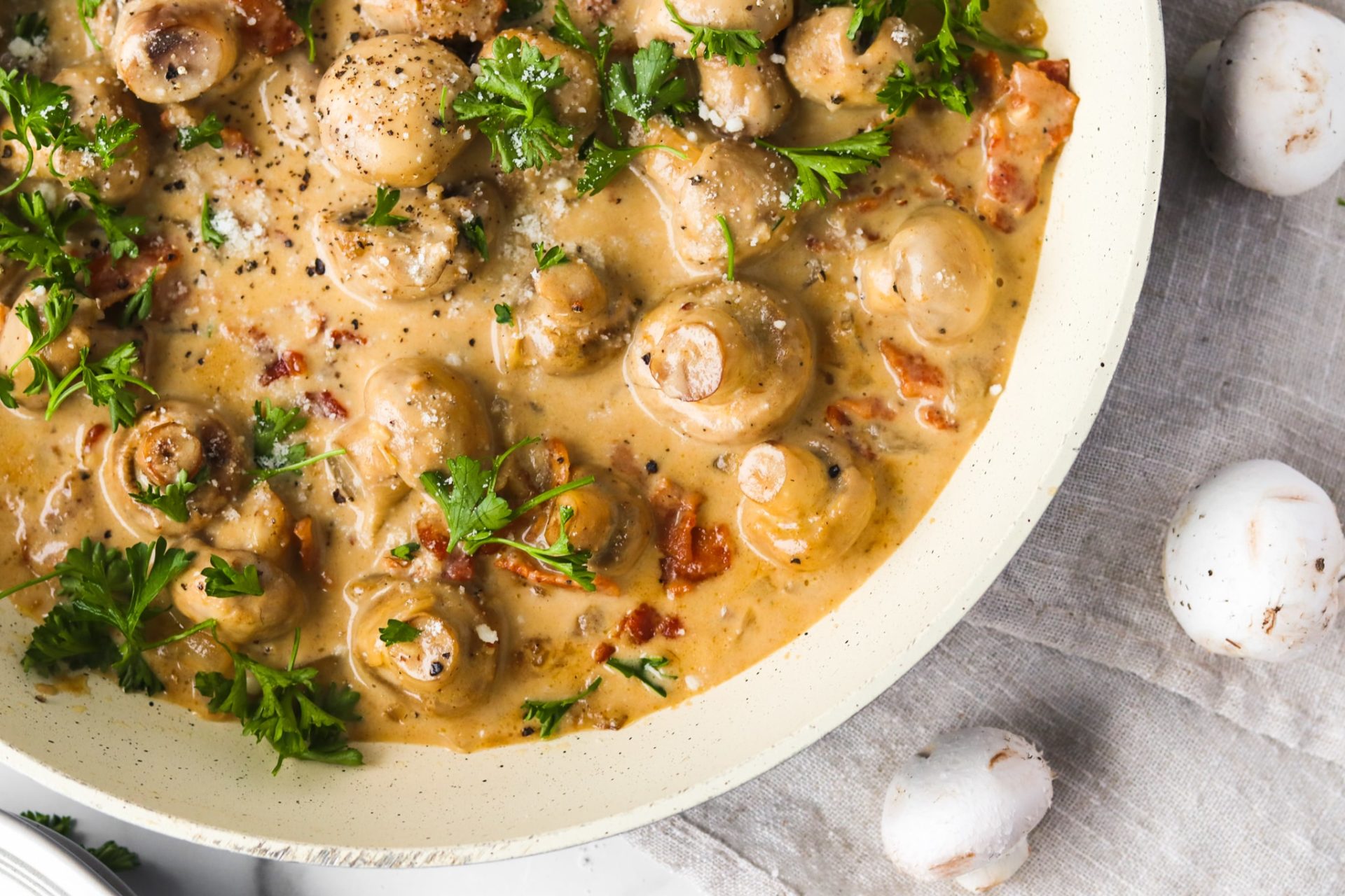 creamy garlic mushrooms