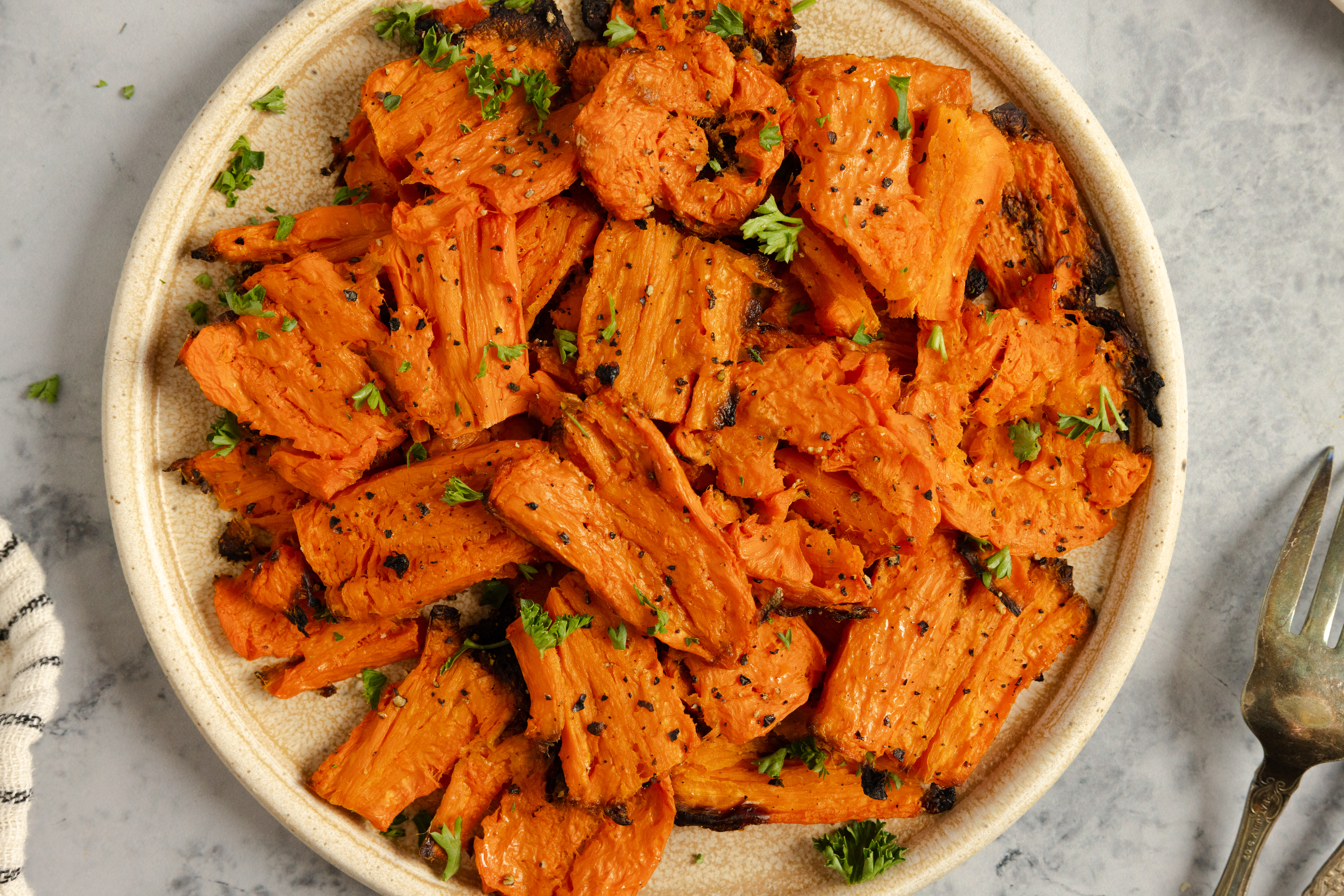 Crispy Smashed Carrots