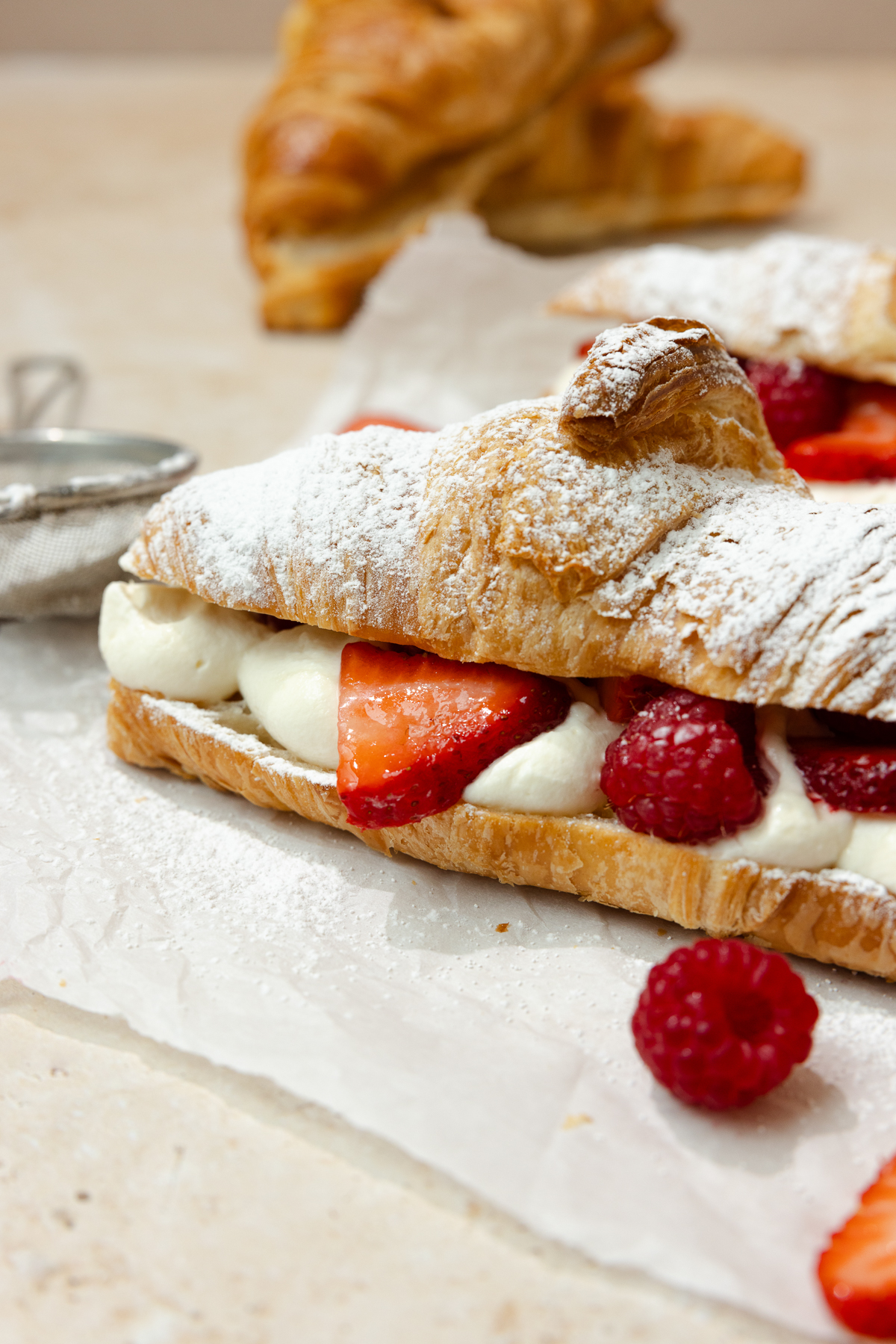 berries and cream croissants