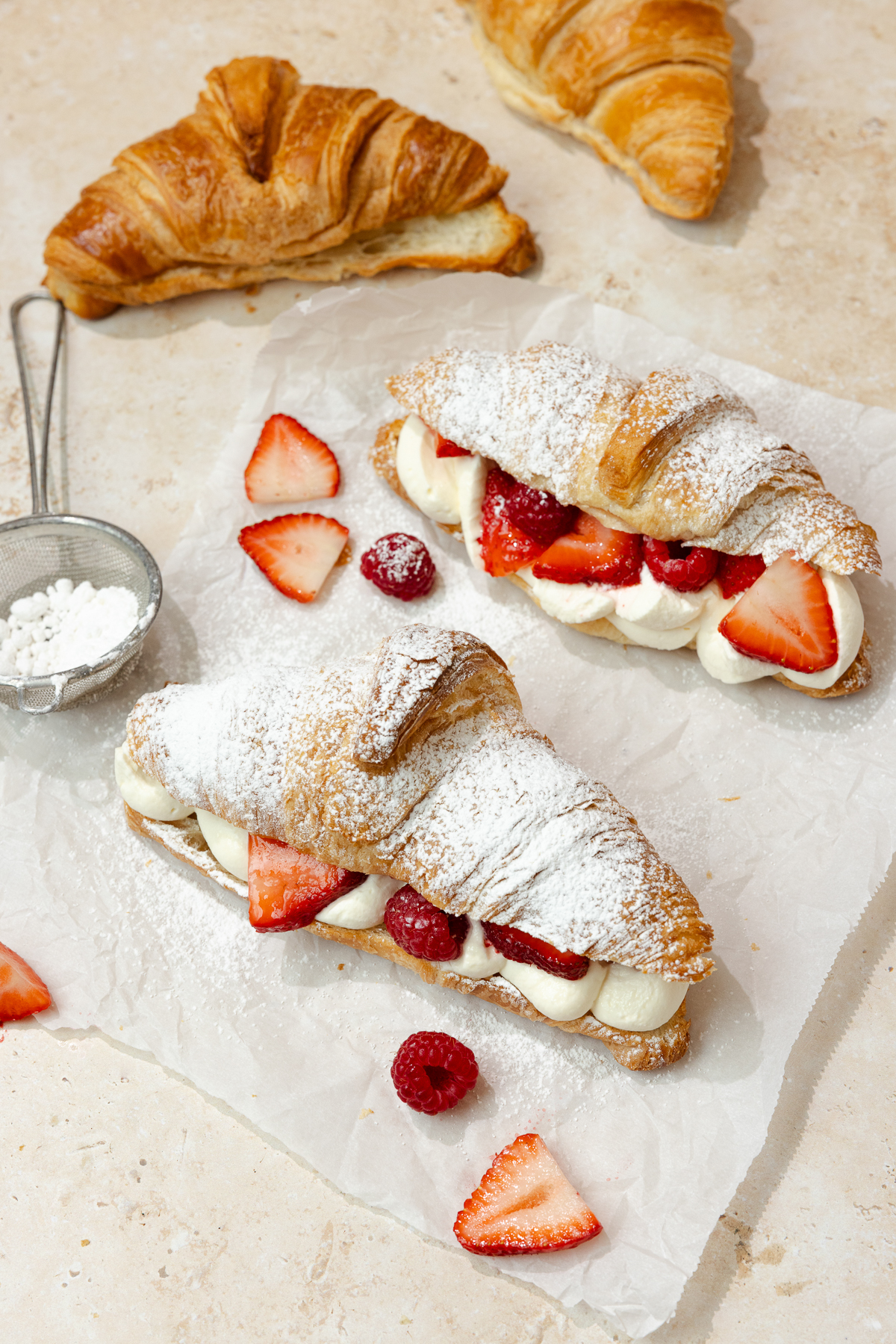 berries and cream croissants