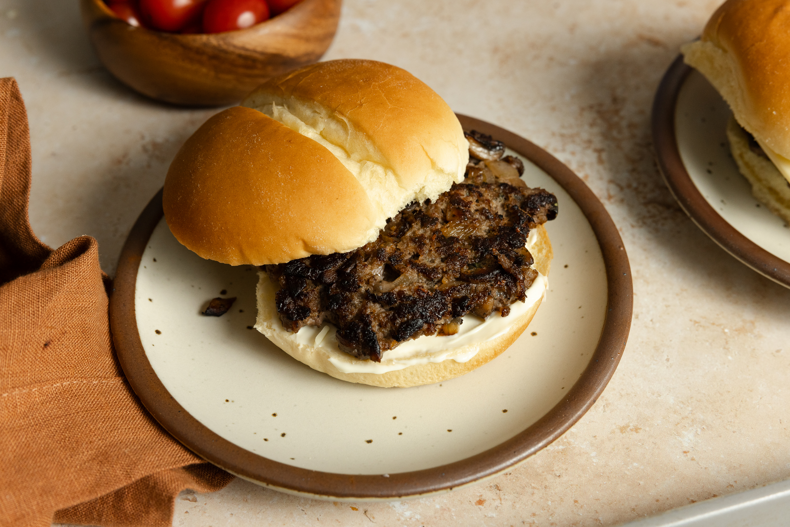 mushroom beef burgers